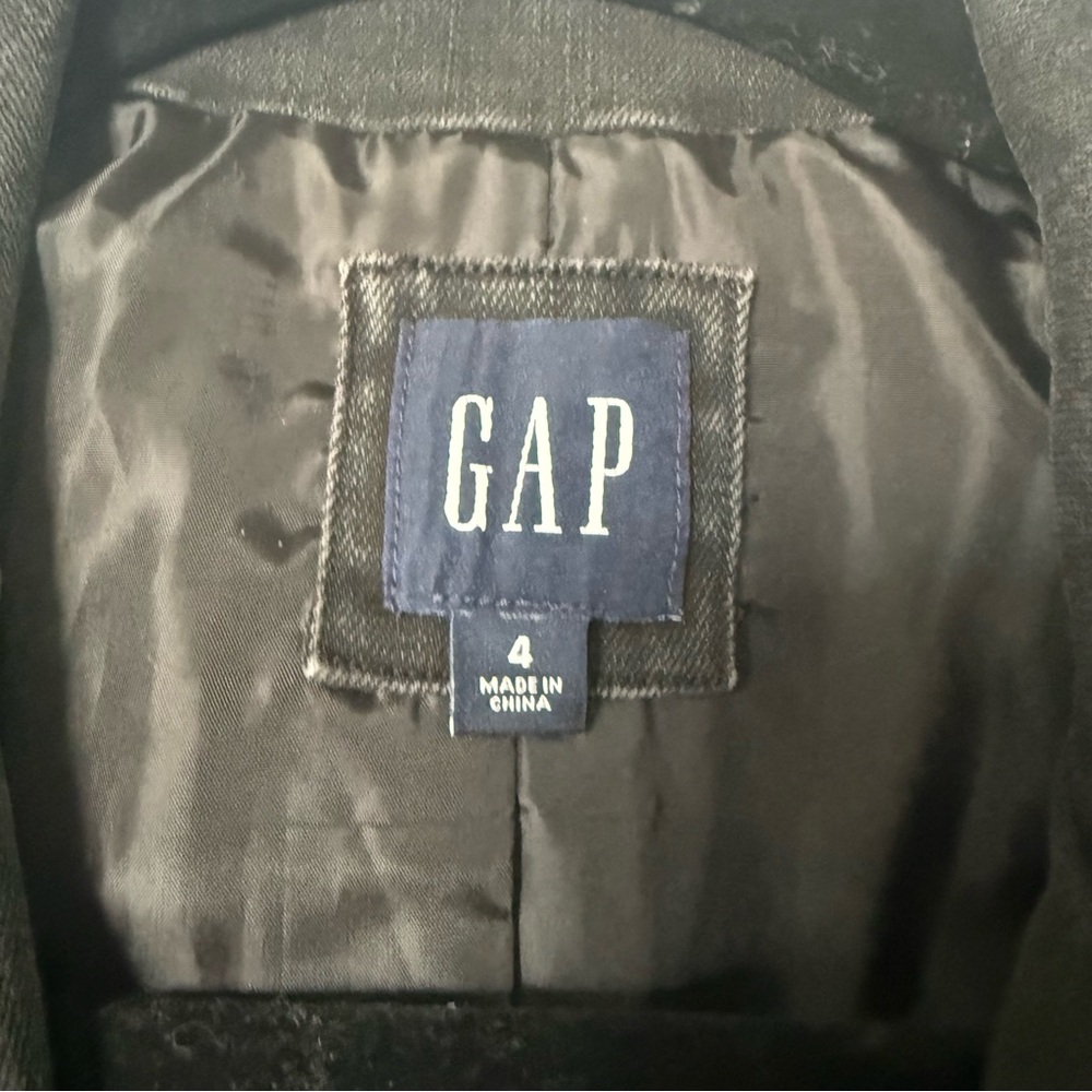 GAP Black denim Single-Button Tailored Blazer - image 5